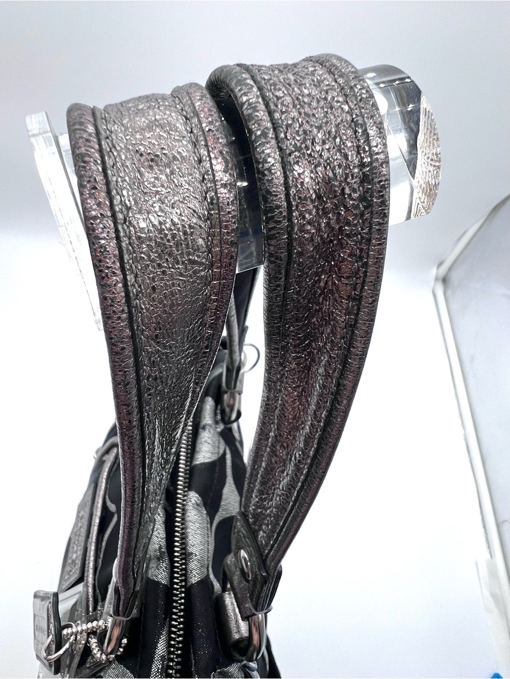 Coach Poppy Glam Tote 2009 Signature Black Silver w/original Hangtags MSRP $358 - Picture 9 of 16